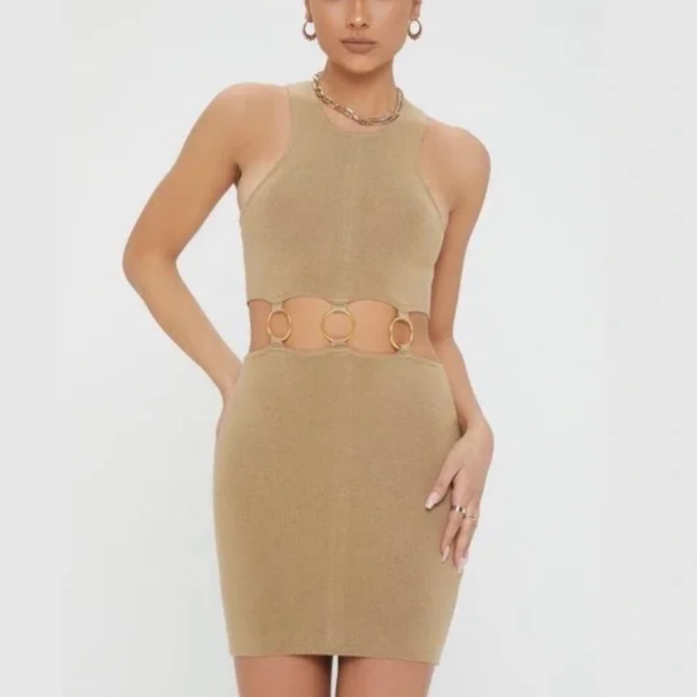 Forever 21 Taupe O-Ring Mini Sweater Dress